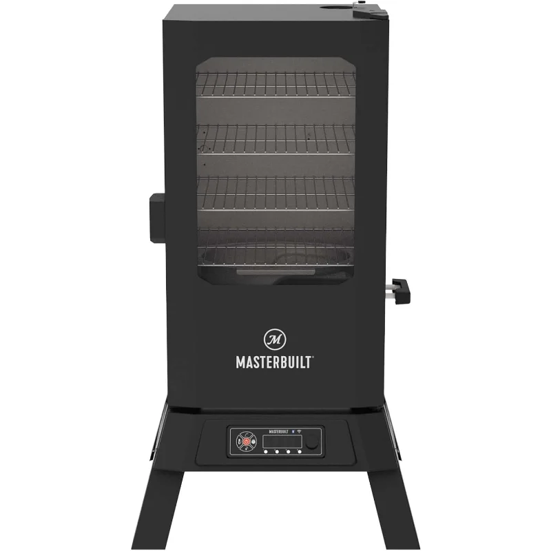 

Masterbuilt ® Цифровая курильница 710 WiFi, вертикальный дизайн, площадь приготовления 711. Дюймы, 4 стойки для курения с хромированным покрытием, погрузчик для дровяных струж
