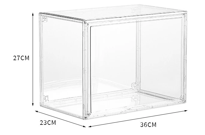 Fully Transparent AJ Shoe Box Stackable Display Box  Side-opening Shoe Box Sneaker Figure Storage Box Dust-proof Shoe Cabinet