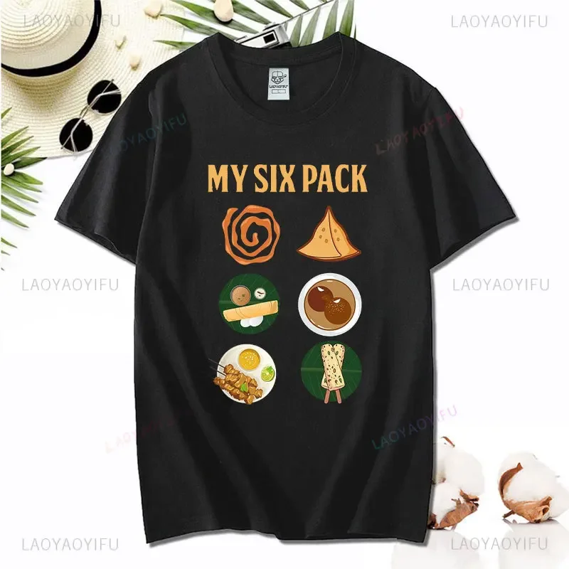 Camisa india de moda divertida camiseta Desi punjabi camiseta con estampado de comida india Samosa camisa gráfica hombre mujer Camisetas de algodón