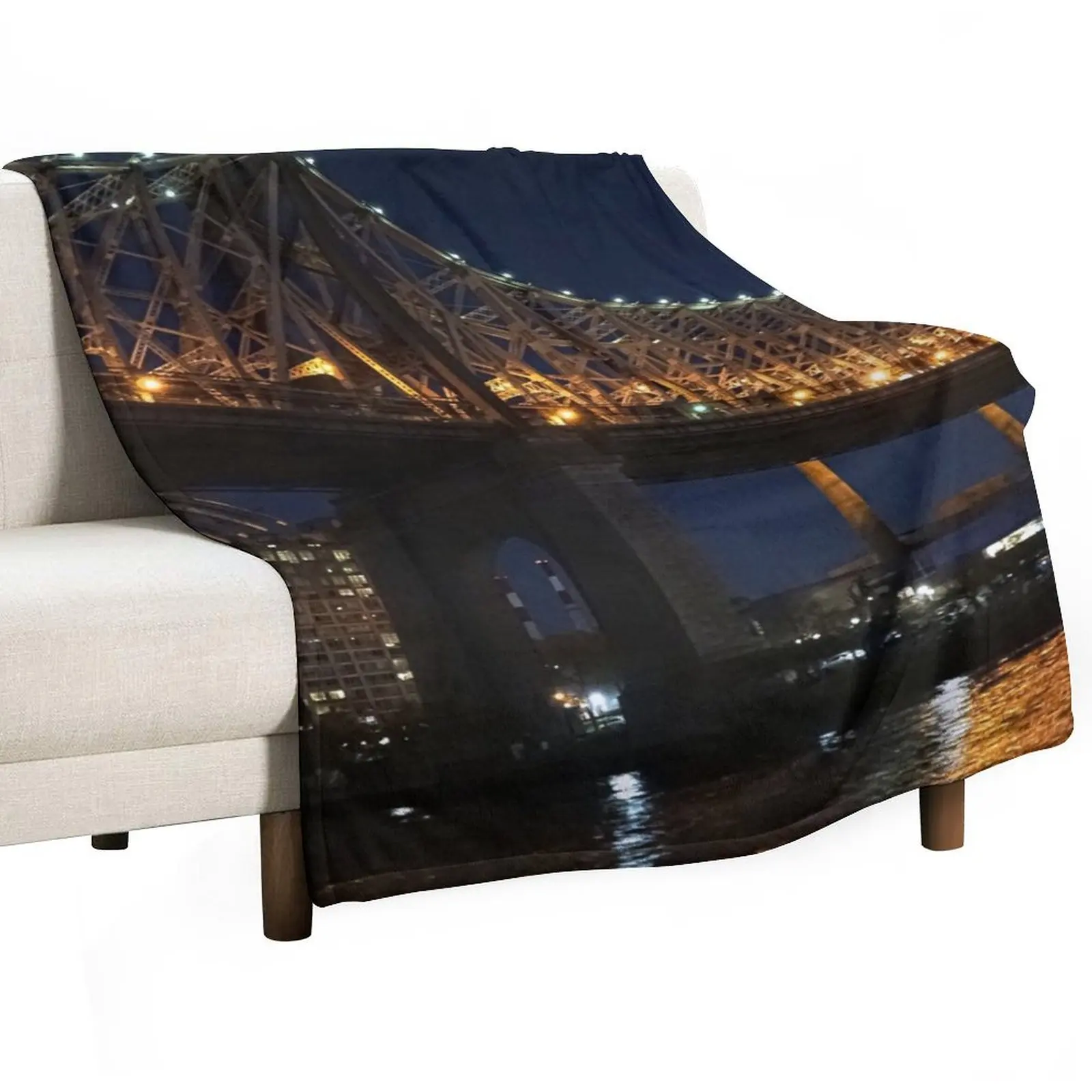 

Queensboro Bridge - Night Sence Throw Blanket Cute Plaid Designers Furry Summer Beddings Blankets