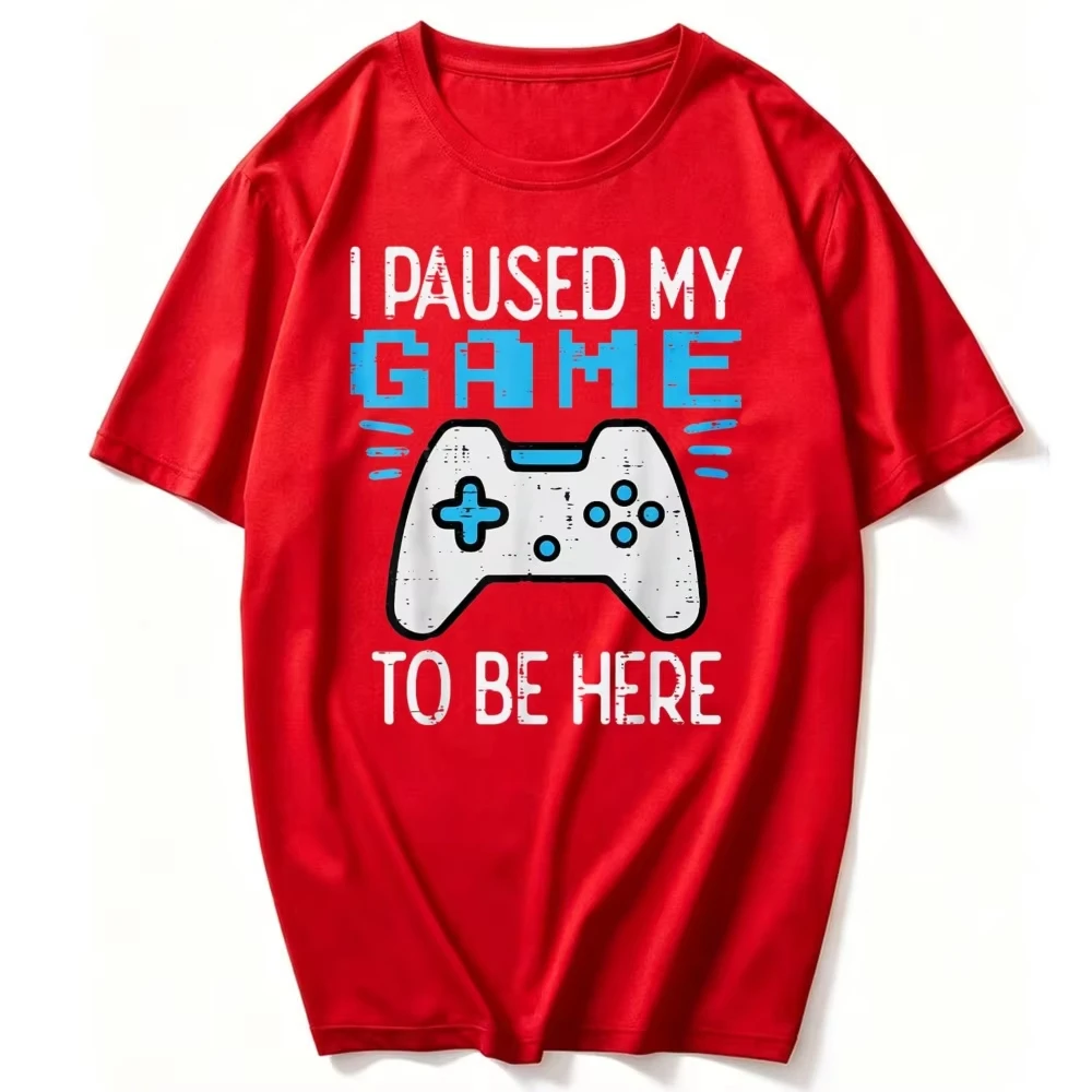 Paused My Game Gamer Controller Gaming Women Youth T-Shirt Gothic Y2k Top Harajuku Women Clothing High Quality Cotton Tees