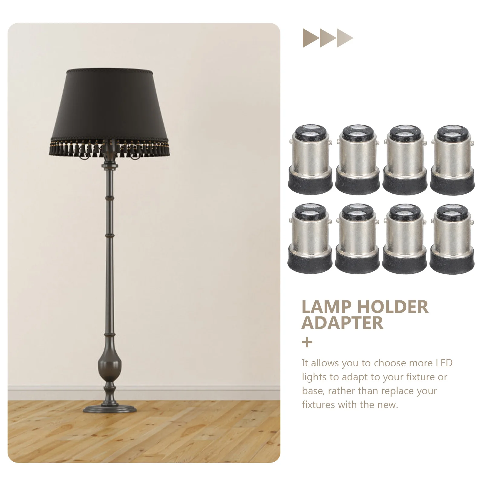 

8Pcs Light Head Converter B15 to E12 Base Lamp Adapter Multipurpose LED Light Bulb Socket Converter Holder for LED Halogen