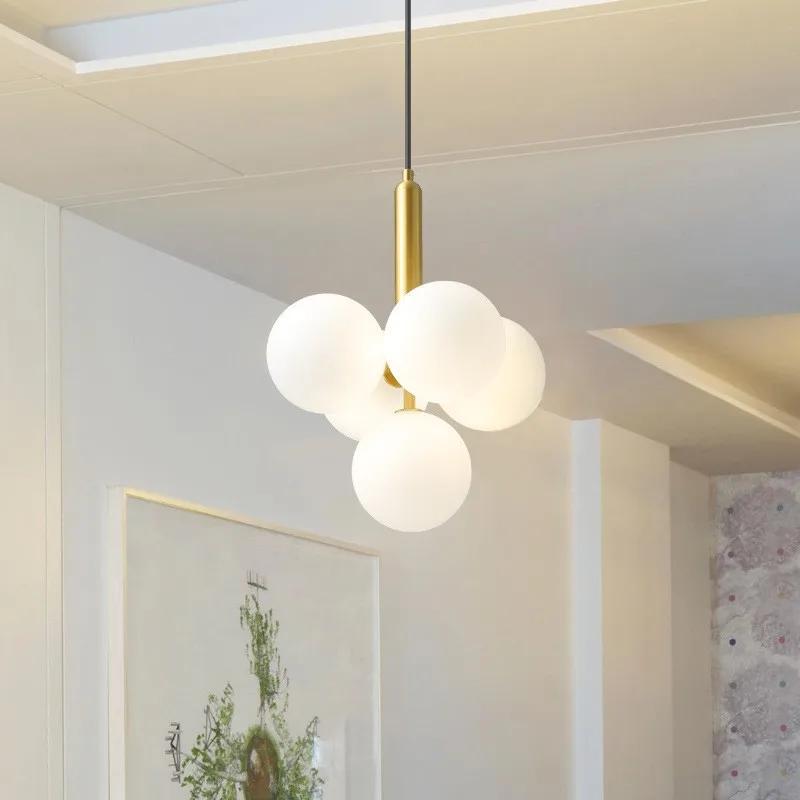Modern Bubble Hanging Chandelier Light Fixture Nordic Magic Glass Ball Pendant Lamp for Living Room Bedroom Dining Room