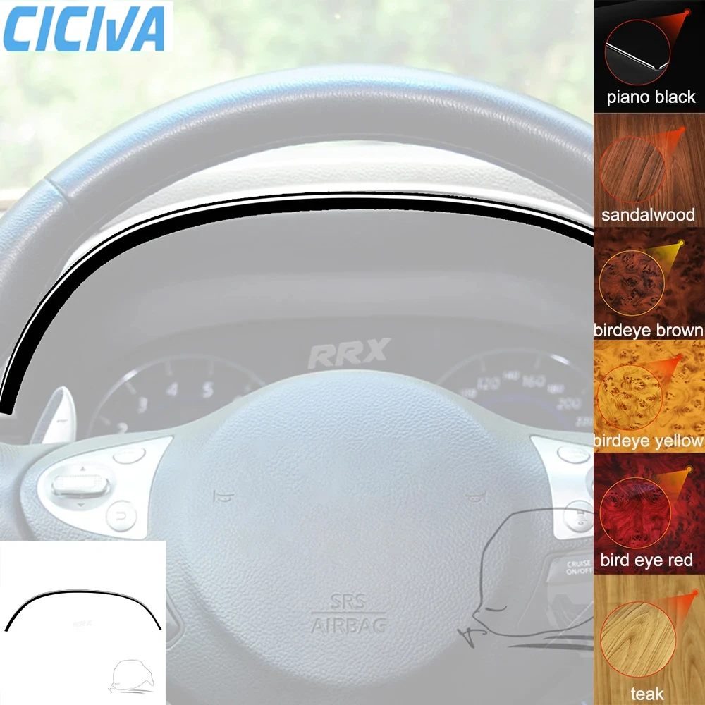 For Infiniti FX QX70 2009-Up Center Console Speedometer Trim Strip Tuning Cover Piano Black Sticker Interior Car Accessories