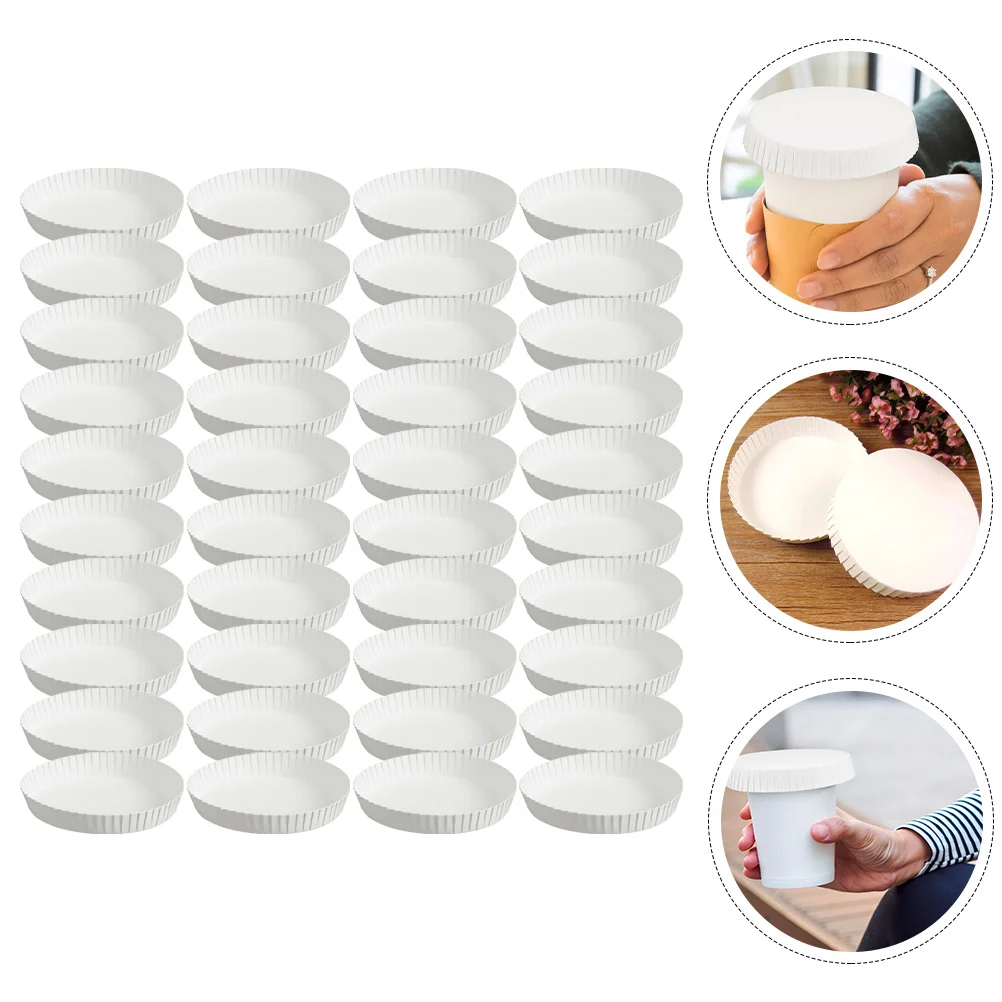 

150pcs Paper Cup Lids Stackable Disposable Coffee Cup Covers Dustproof Fly Protection For Kitchen Bar Accessories Water Bottle