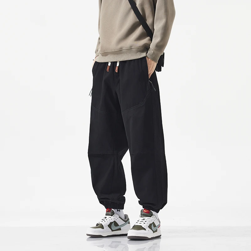 

Arge-sized Fishing pants casual pants for men spring autumn loose pure cotton long pants Handsome Cargo pants MensSpring Autumn