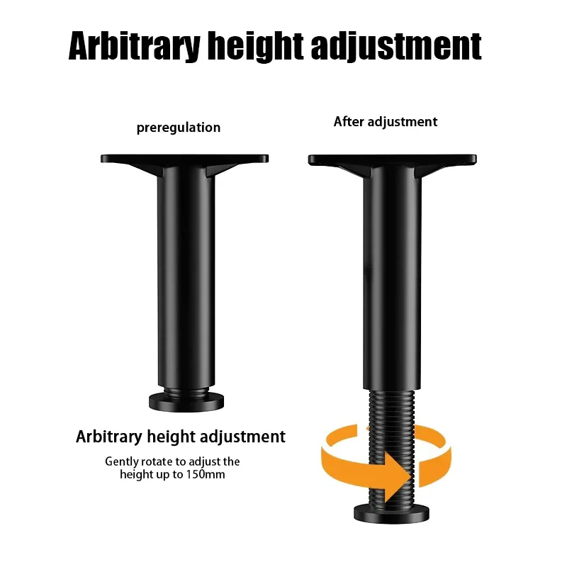 Adjustable Telescopic Bed Beam Support Foot Reinforced Plastic Furniture Sofa Leg Bed Bottom Load Bearing Bracket