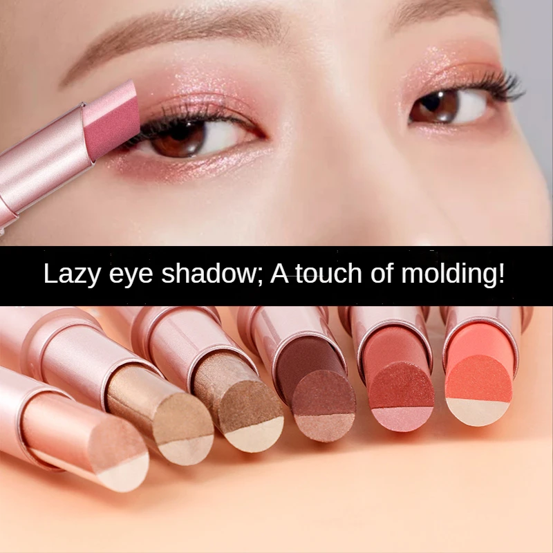 Hoge Kwaliteit Dubbele Kleur Gradiënt Oogschaduw Stick Matte Oogschaduw Waterdichte Bicolor Shimmer Cosmetica Schoonheid Make-Up Tool