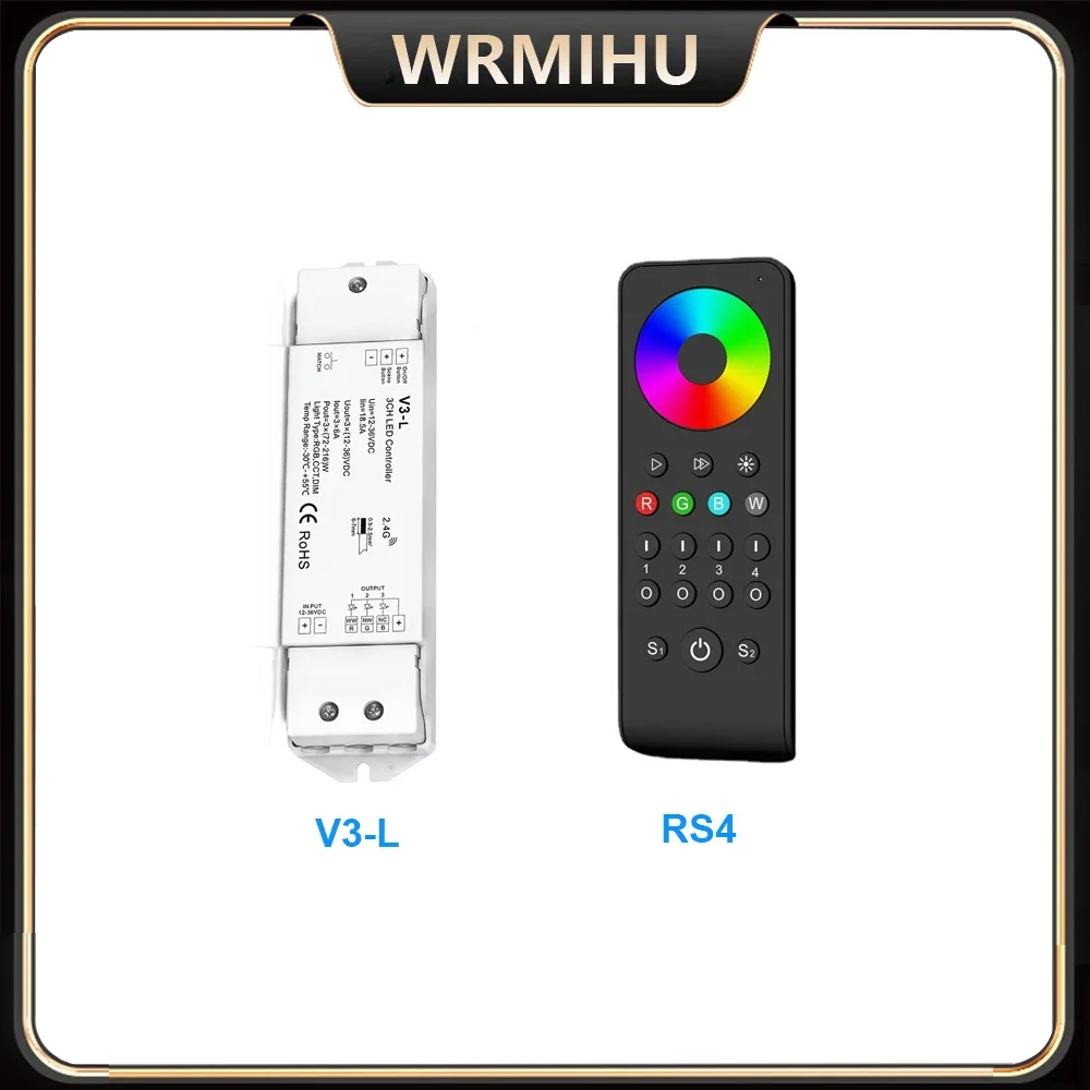 ديمر تحكم لشريط LED الشريط ، 3in 1 ، درجة حرارة اللون ، RGB ، دفع خافت ، 5050 ، 2835 ، 3528 ، DC12V-36V ، 0-100% ، PWM ، V3-L ، CCT ، 2.4GHz