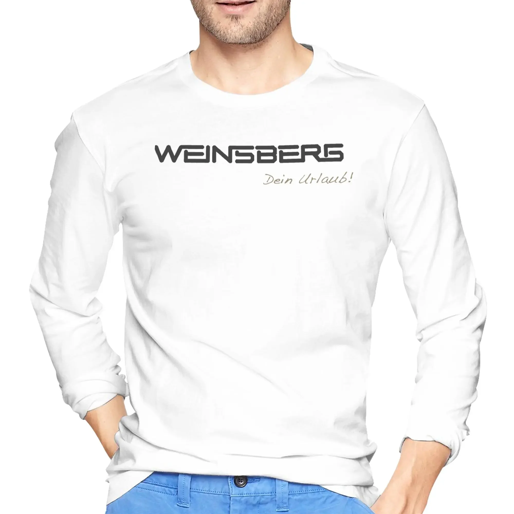 

Weinsberg Caravan Men's Long Sleeved T-shirt Breathable Round Neck T shirts Spring and Autumn Men tops