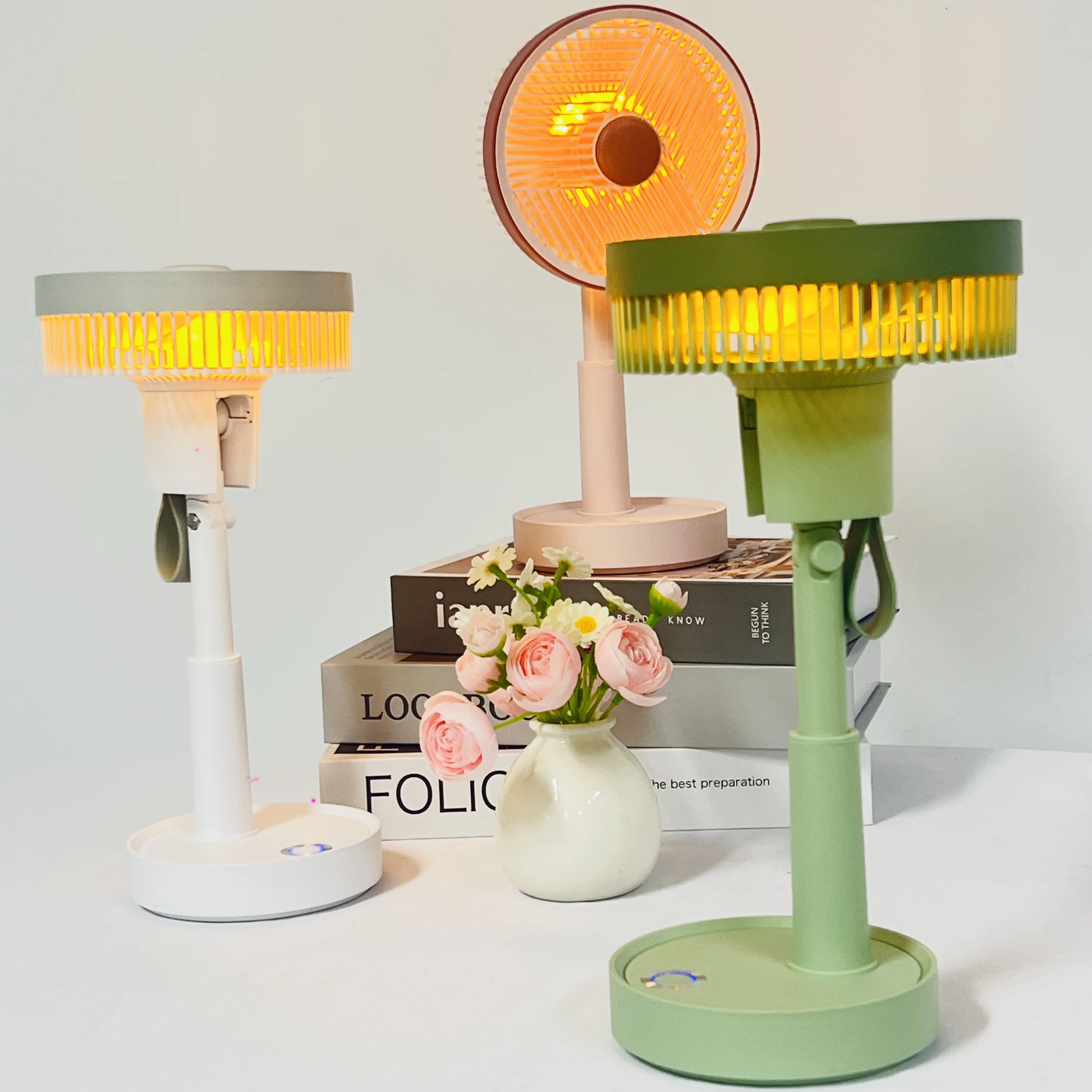 

YS-2542-USB Rechargeable Fan with Plant Growth Light, 3 Wind Speeds, Adjustable Angle, One-Button Switch, Long-Press Light Mode