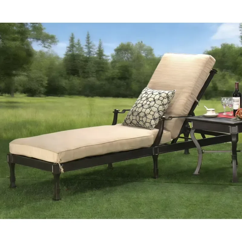 Modern Aluminum Sun Lounger Outdoor Garden Furniture Set Comfortable Patio Chaise Lounge Chair for Poolside Relaxation