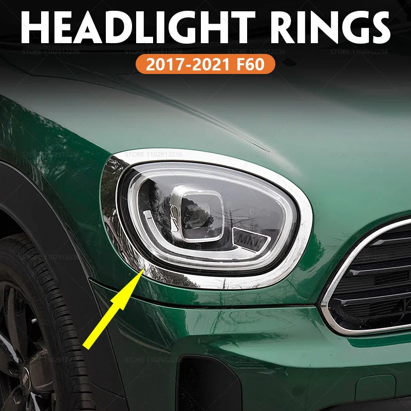 

Для BMW Mini Cooper Countryman 2017-2021 F60 Chrome, накладки на фары, кольца 51137388117 51137388118 51138739351 51138739352