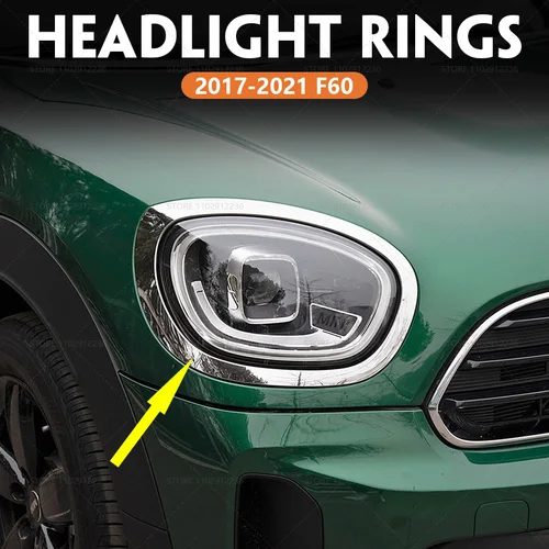 Imagen 1 del producto Para 2017-2021 F60 BMW Mini Cooper Countryman faros cromados anillos de cubierta 51137388117 51137388118 51138739351 51138739352
