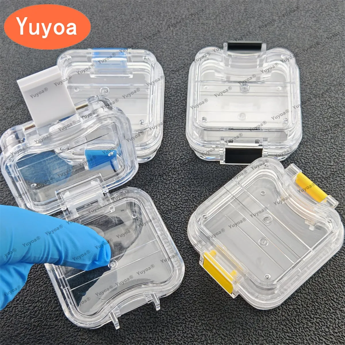 40pcs Plastic denture Tooth Box with Film High Quality Denture Storage Box Membrane Tooth Box