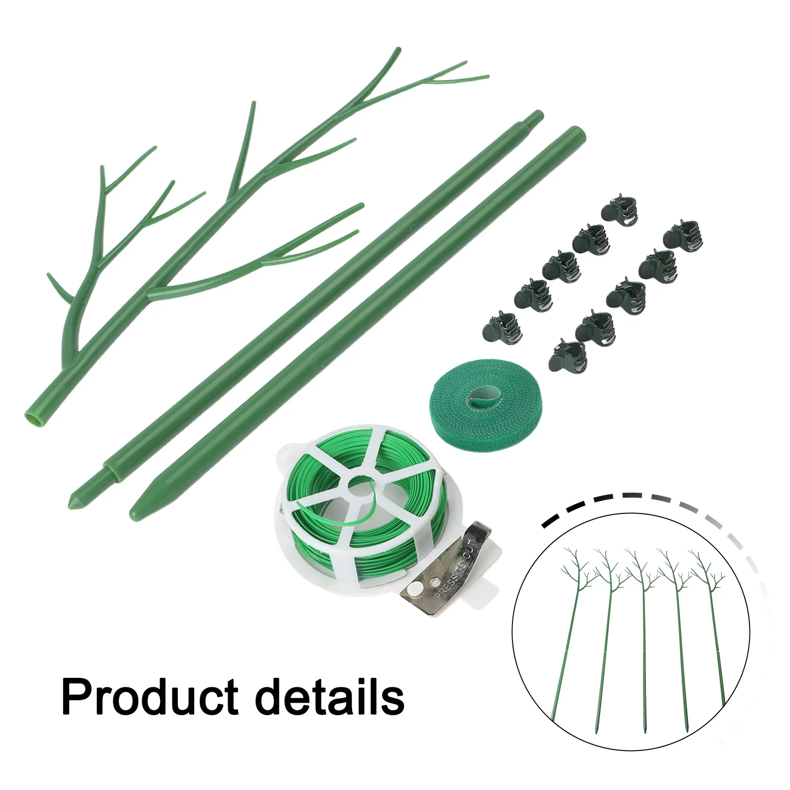 Detachable Plant Supports Climbing Plant Stakes 10 Orchid Clips Included 5 Detachable Stakes UV Resistant Plant Support Stakes