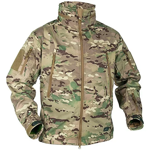 Winter Hunting Fleece Jacket Men Soft Shell Tactical Waterproof  Camouflage Coat Airsoft Clothing Multicam Windbreakers