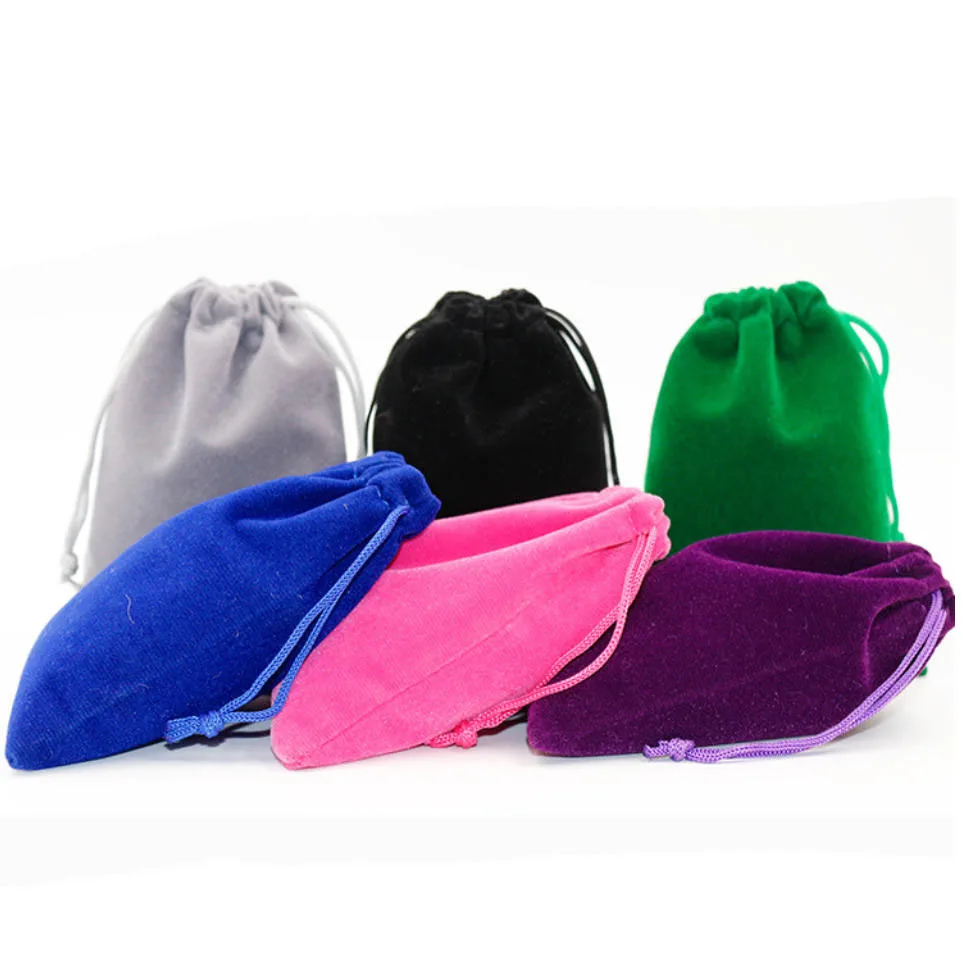 

20pcs/lot 25x35cm Large Capacity Velvet Bags Drawstring Gift Pouches Home Storage Christmas Packaging Bag Customize Logo