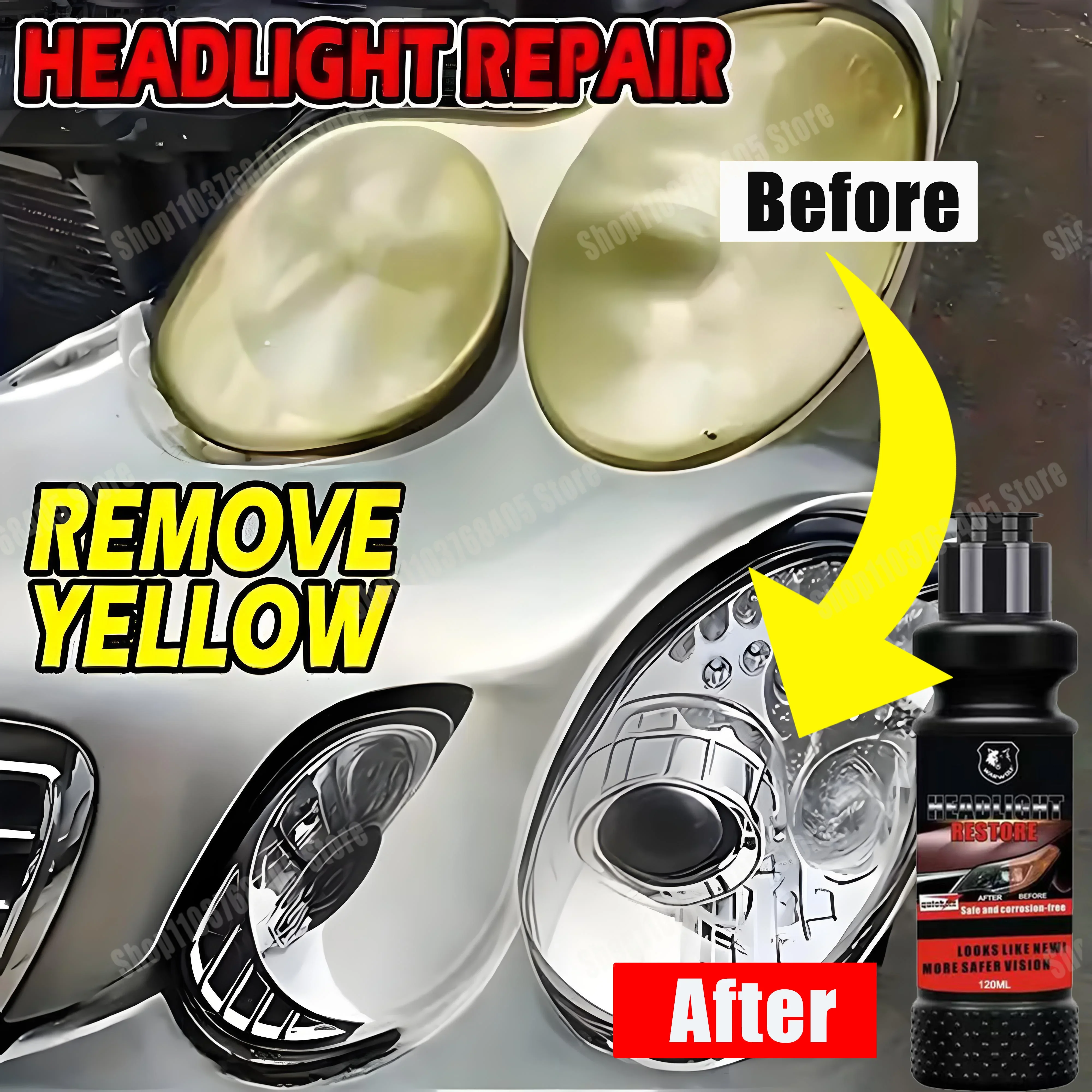 Car Headlight restoration Polishing Repair Fluid lamp Coating polisher Wax Agent cleaner for  restoration Remove Oxidation - Image 2