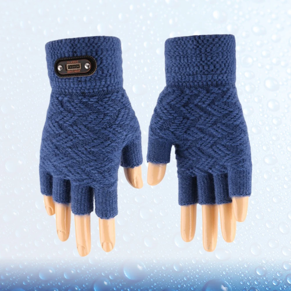 

Touch Screen Winter Accessories Durable Knitted Men Warm Finger Gloves Outdoor Cold Weather Protection Soft Elastic Fit Safe