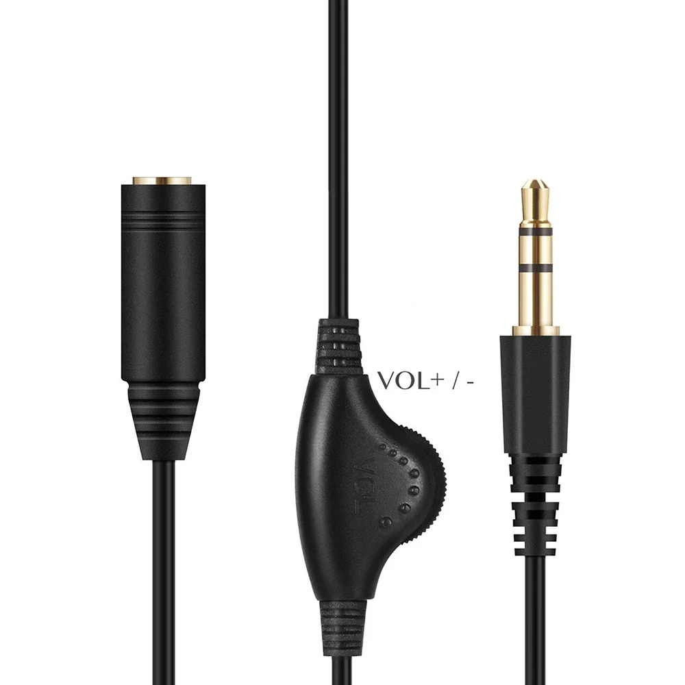 3.5mm kabel rozszerzenie Audio AUX z regulacją głośności 1/8 \