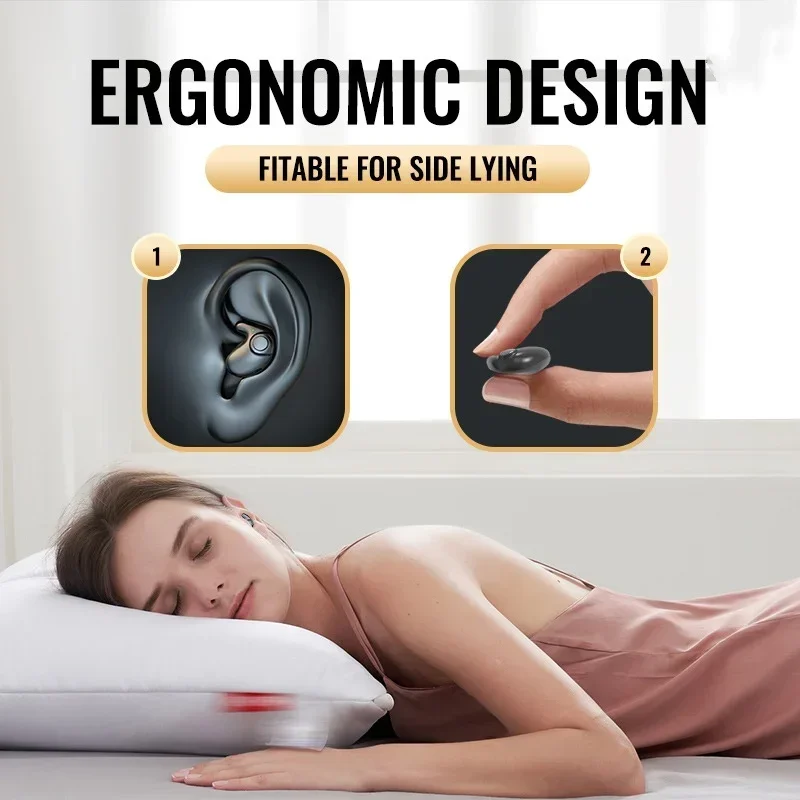 سماعات أذن غير مرئية من Xiaomi Sleep سماعات رأس صغيرة مزودة بخاصية إلغاء الضوضاء سماعات رأس لاسلكية رياضية ستيريو بلوتوث 5.3 سماعة أذن
