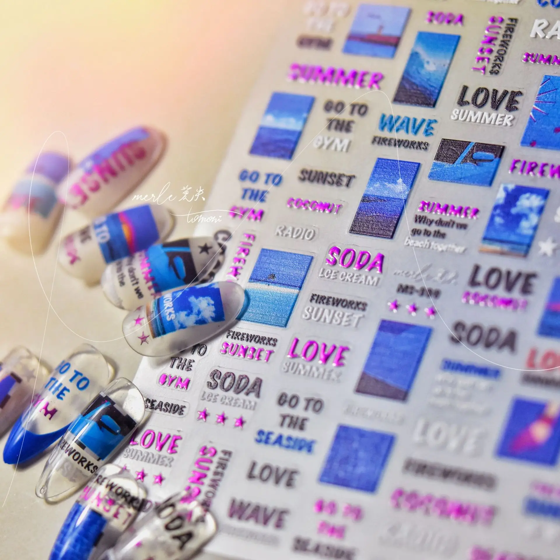 5d inglês carta decalque do prego carimbo quente cor carta decalque letras slider de alta qualidade requintado decoração da arte do prego adesivo