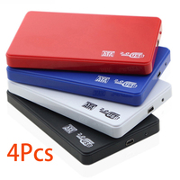 4Pcs USB 2.0 HDD External Hard Drive Case 2.5 Inch SATA Enclosure SSD High Speed Transmission Support Window Mac Android