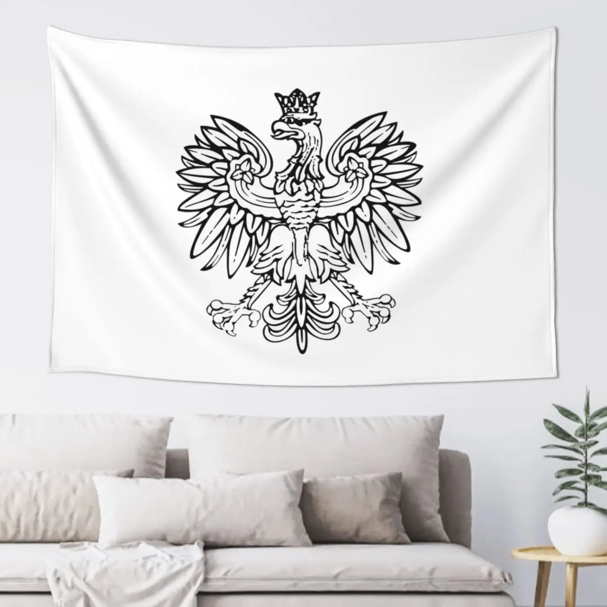 Polska Polish Eagle Tapestry Funny Wall Hanging Aesthetic Home Decoration Tapestries for Living Room Bedroom Dorm Room