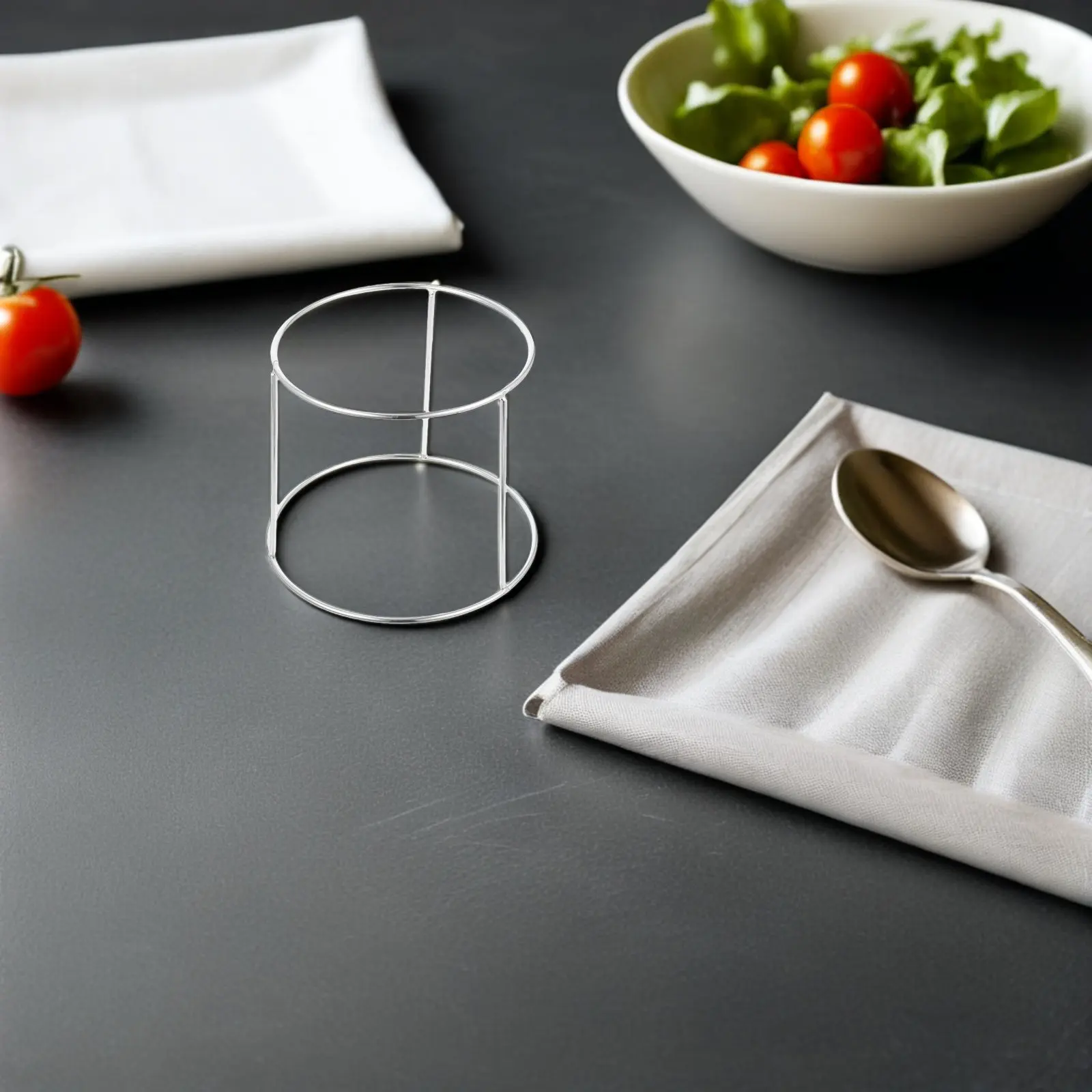 2Pcs Double-Layer Seafood Plate Display Rack Stainless Steel Pizza Plate Stand Restaurant Food Tray Storage Holder
