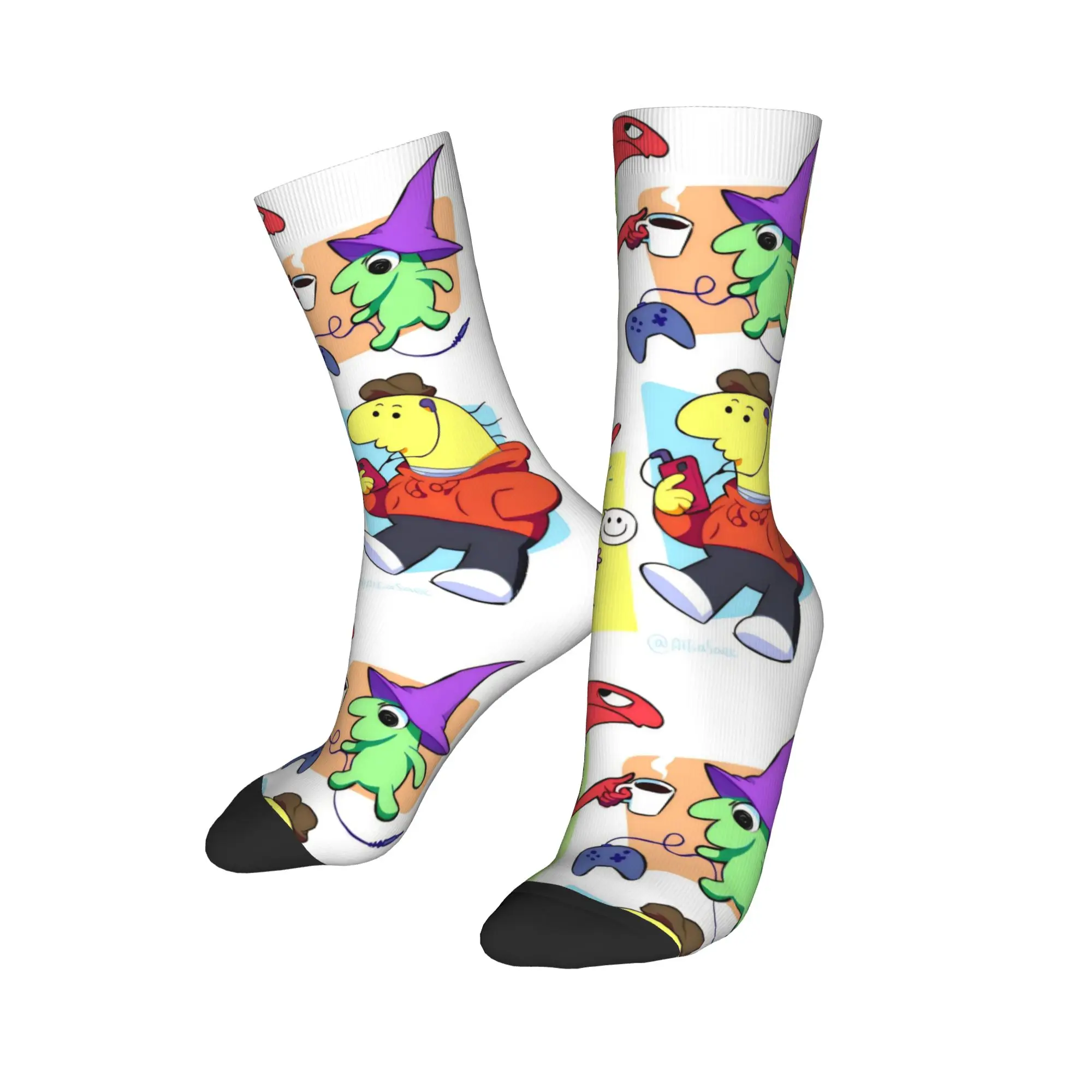 الرجال النساء الأصدقاء المبتسمين بيم وتشارلي الجوارب تنفس عارضة طاقم الجوارب هدايا رائعة #2