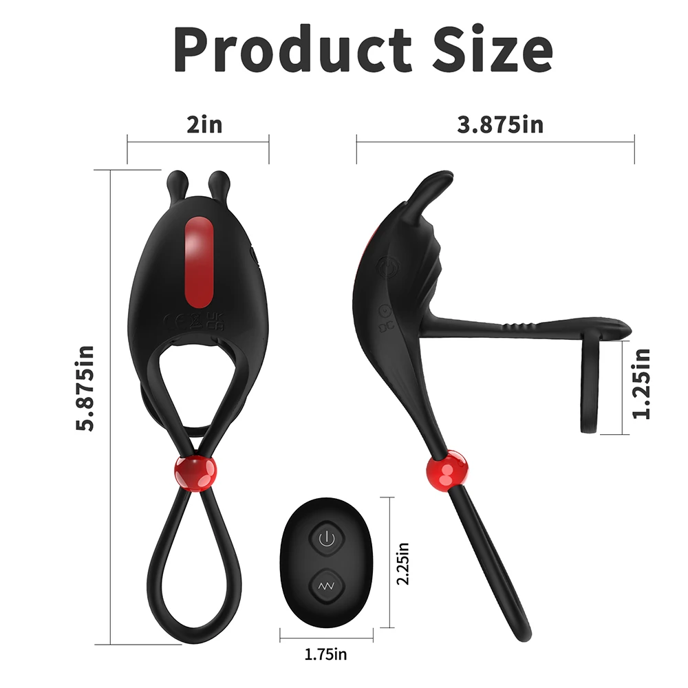 Cock Ring for Men Remote Control Rabbit Dual Vibrating Penis Rings for Ejaculation Delay Testis Stimulation Sex Toy for Couples