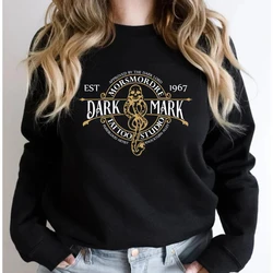 Dark Mark Tattoo Studio Wizard Sudadera con capucha Malfoy Bookish Merch para mujer, sudadera de manga larga, Jersey mágico de lectura de libros