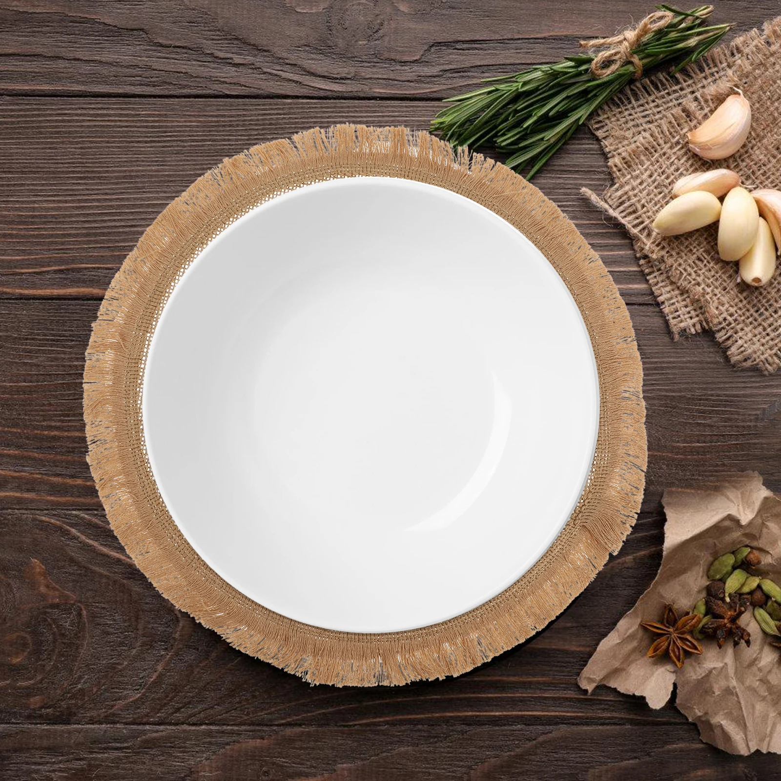 

Vintage Placemats Cup Coaster Burlap Coasters Decorations Jute for Table Dining Room