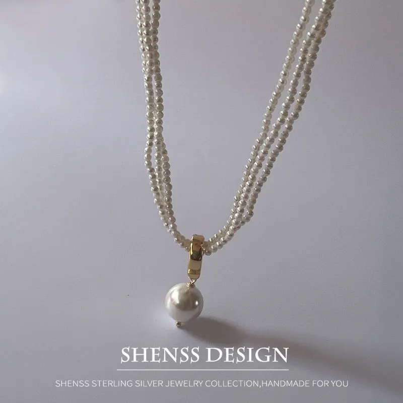 Elegant Shell Pearl Pendant Necklace For Women