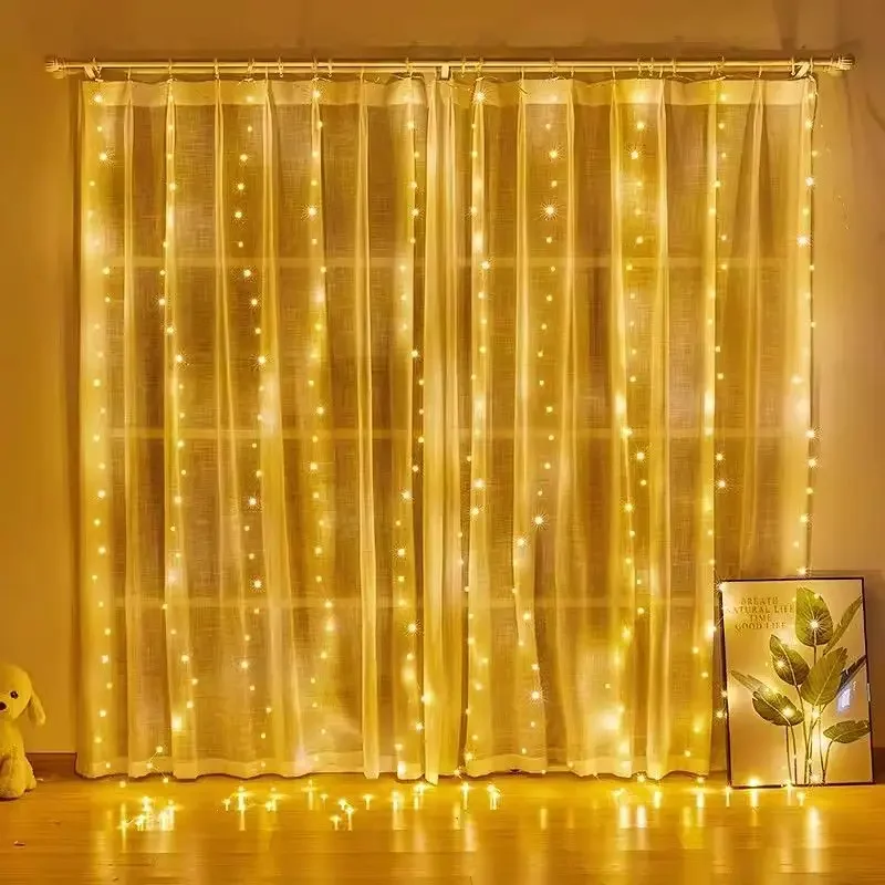 

8 Modes Curtain Garland String Lights USB Remote Control Fairy Lights Christmas Holiday Wedding Decoration Bedroom