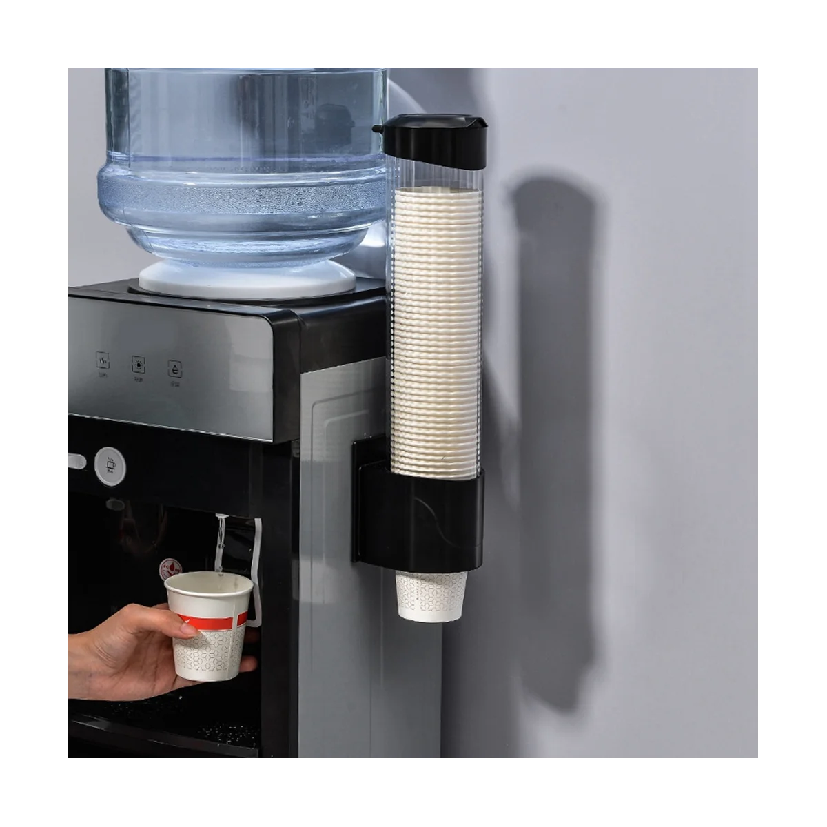 Bekerverdeler en pull-type bekerhouder is geschikt voor opgerolde bekers met platte bodem en een bekeropening van 5-7,5 cm