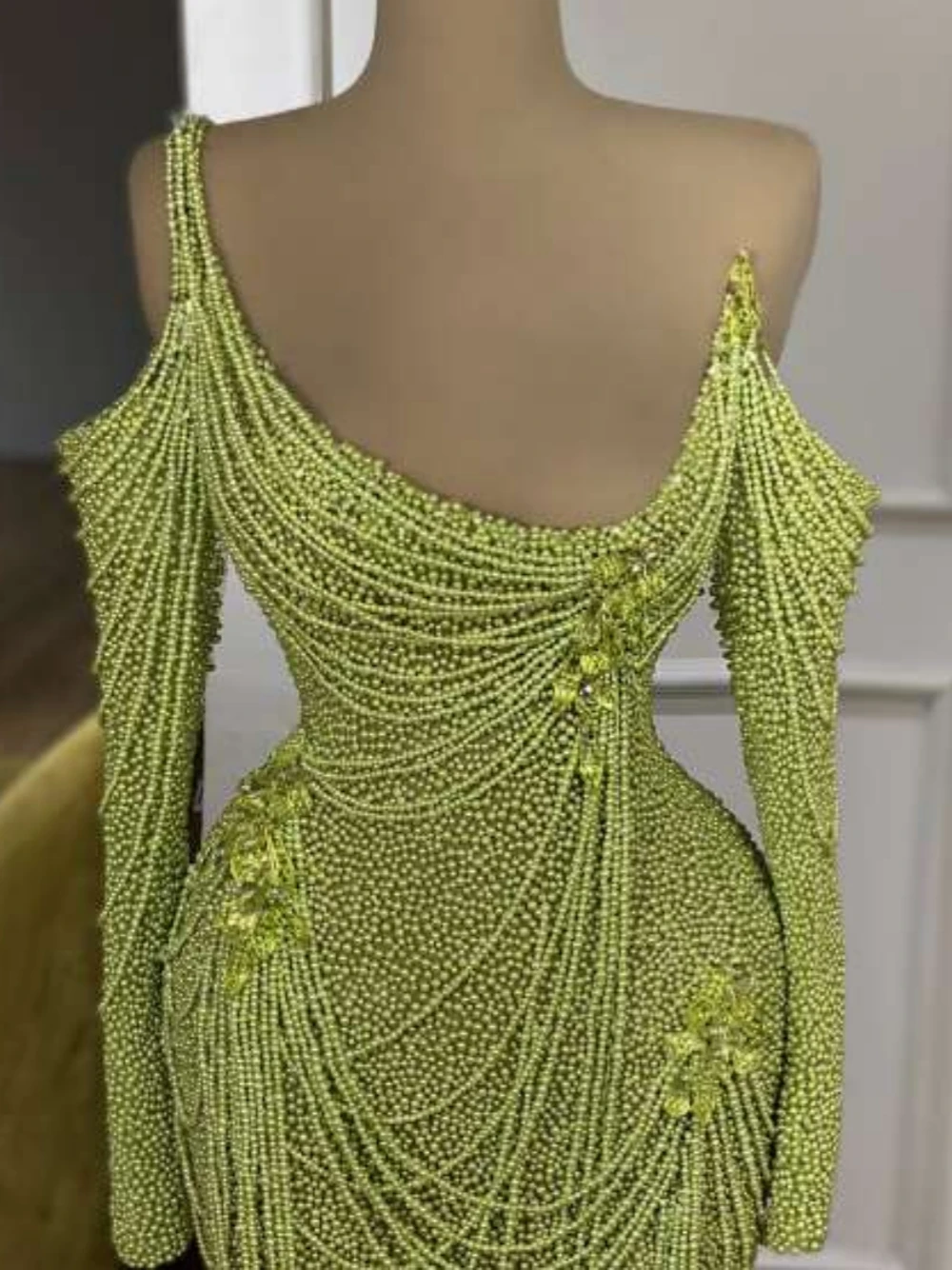 Luxury Off the Shoulder Evening Dress Pearls Straight Customized Gown Sexy Tassel Beading Prom Dresses Vestidos De Novia