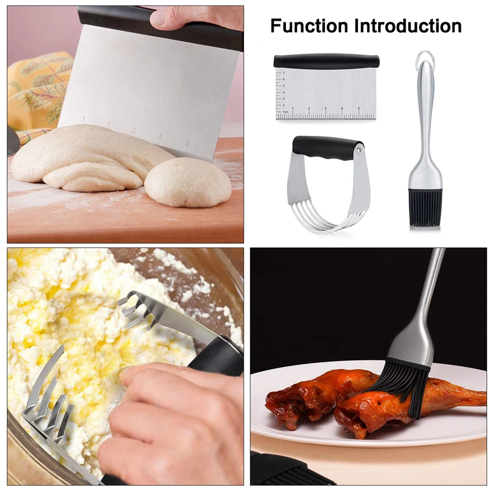 3Pcs Flour Oil Mixer Dough Blender BBQ Brush Pastry Tool Set Durable Kitchen Pastry Accessories - Image 3