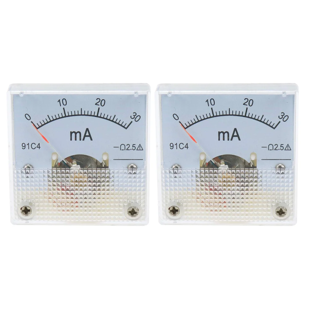 

2 Pcs Voltmeter 0-30mA Current Panel Amp Gauge Round DC Ammeter Electronic Parts
