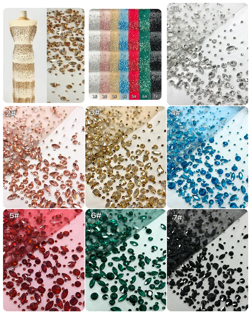 2025年フランス製メッシュ刺繍ストーンレース生地、アフリカナイジェリアのウェディングドレス用ヘビーレース生地