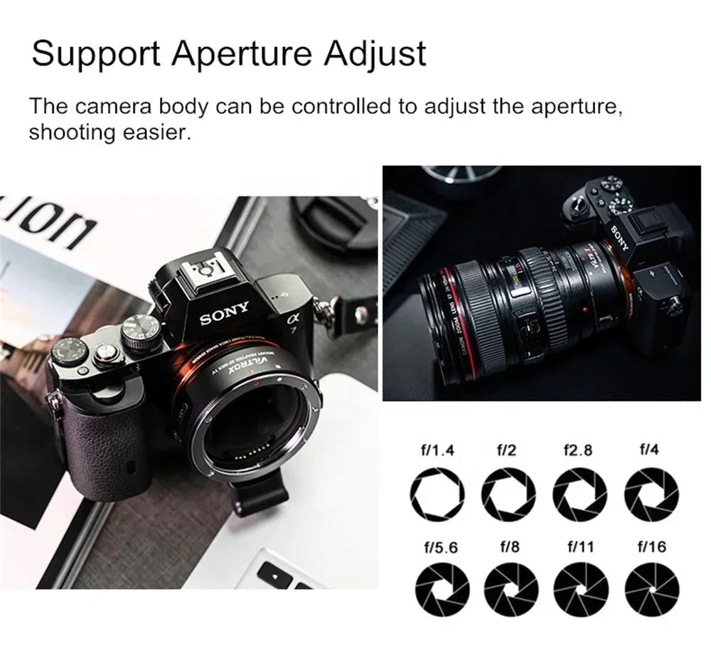 2025Viltrox EF-NEX IV Autofokus-Objektiv-Adapterring, Vollformat für EOS EF/EF-S Objektiv auf E-Mount-Kamera A9II A7R A7IV A6500