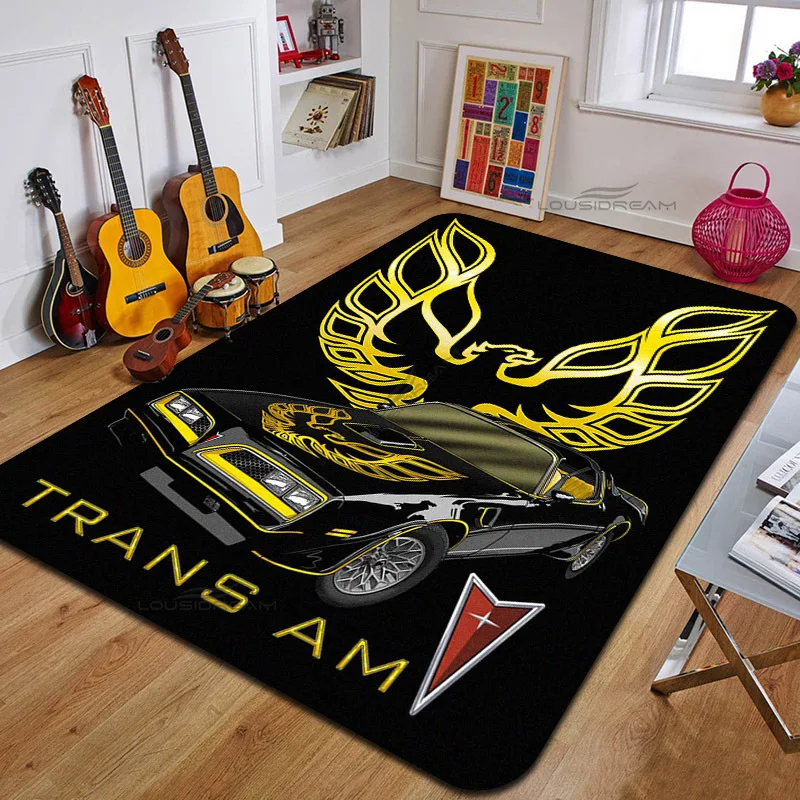 Alfombra con patrón de Firebird Trans Am para decoración del hogar, almohadilla de suelo para dormitorio, se puede personalizar, cojín para sala de