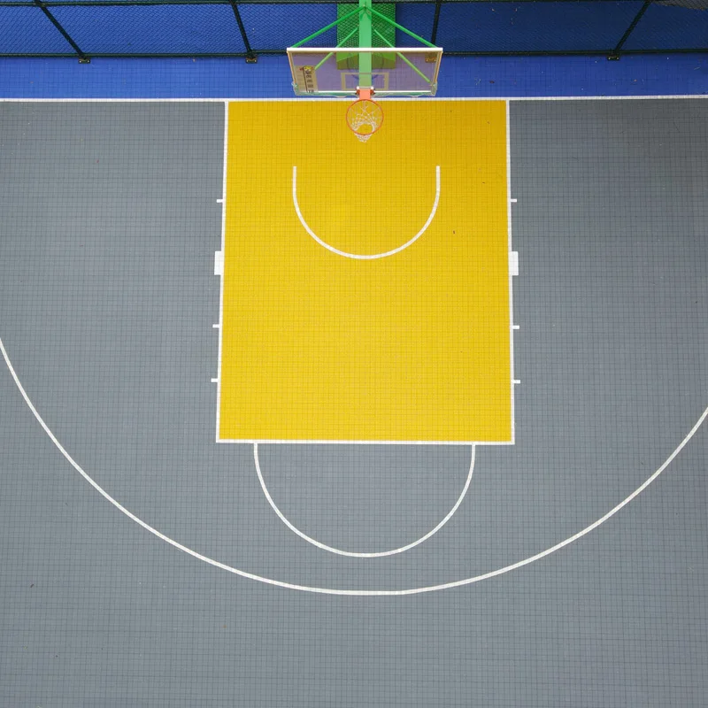 Beable Customizable Interlocking Flooring For Home Backyard Half Basketball Court Personalize with Logo Lines Colors