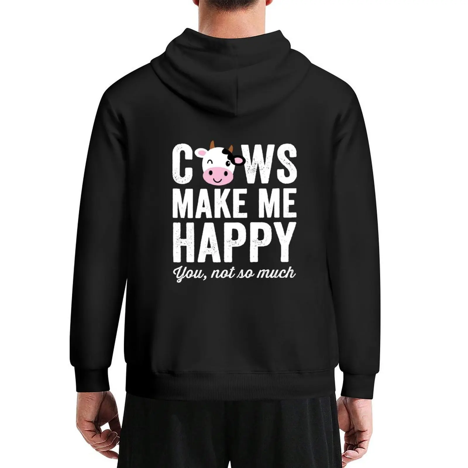 

Cows make me happy you not so much - cows lover Hoodie korean style clothes autumn jacket men anime clothes mens hoodies