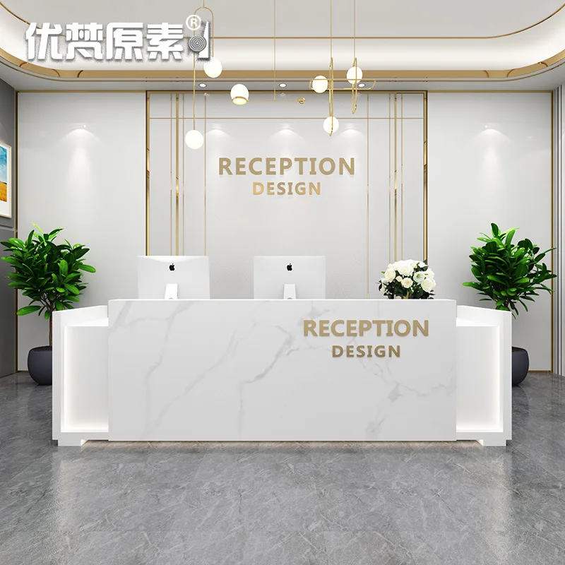 Modern Simplicity Reception Desks Fashionable Elegant Reception Desks Light Luxury Office Furniture Reception Et Table YS40CC