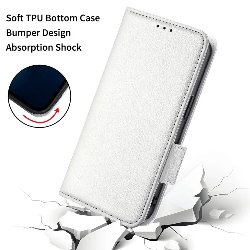 For  OPPO A5/A5M 5G 2025 CPH2735 luxury smooth side buckle wallet magnetic case mobile phone litchi pattern flip protective case - náhled 2