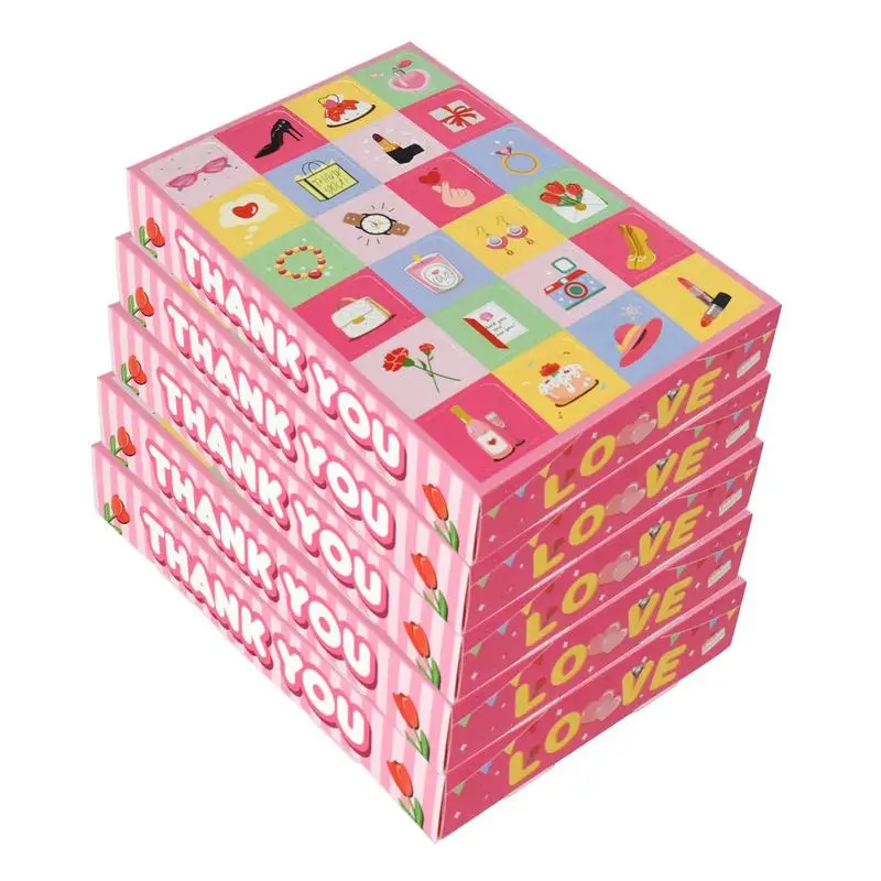 

Empty Calendar Box 24 Days Mother's Day Party Treat Box Set Of 5 Cardboard Packaging Cases For Mother's Day Holiday Decor