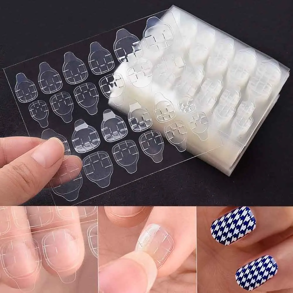 240Pcs Double Sided Glue Nail Sticker Clear Jelly Gel Waterproof Breathable For Press On Fake Nail Tips  Adhesive Nail Glue Tips