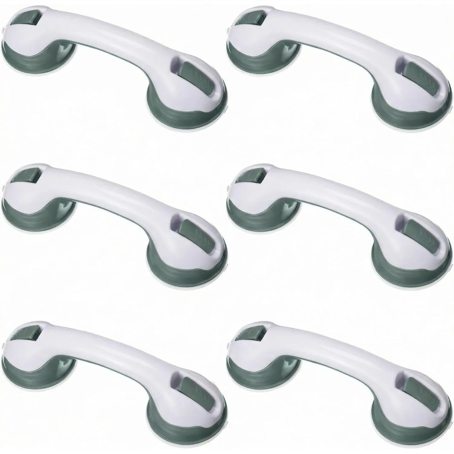 

6 Pack 12 Inch Shower Grab Bars with Suction Cups for Bathtub and Shower Safety Handrails for Seniors Heavy Duty No Drilling